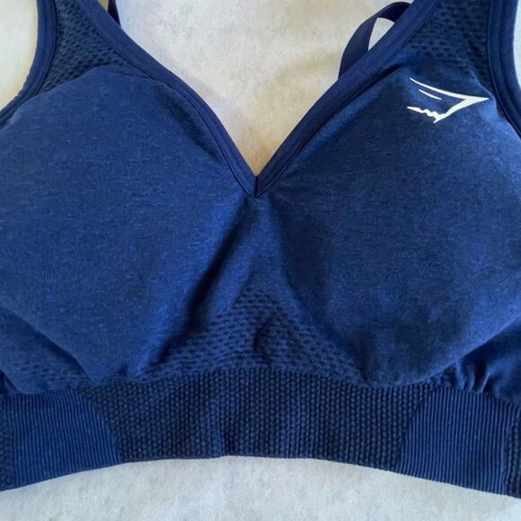 Gymshark Sports Bras Womens Size S 2 CT Black + Blue Adjustable Athletic Bras - Picture 3 of 12